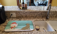 Load image into Gallery viewer, Chocolate Labrador Snowman Christmas Dish Drying Mat – Absorbent, Artistic Kitchen Essentials CK2048DDM