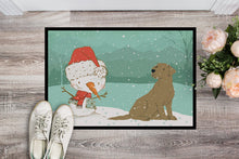 Load image into Gallery viewer, Chocolate Labrador Snowman Christmas Doormat - 18x27 Decorative Floor Mat – Indoor/Outdoor Rug with Artistic Flair CK2048MAT