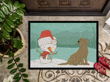 Load image into Gallery viewer, Chocolate Labrador Snowman Christmas Doormat - 18x27 Decorative Floor Mat – Indoor/Outdoor Rug with Artistic Flair CK2048MAT