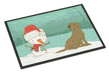 Load image into Gallery viewer, Chocolate Labrador Snowman Christmas Doormat - 18x27 Decorative Floor Mat – Indoor/Outdoor Rug with Artistic Flair CK2048MAT