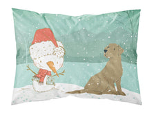 Load image into Gallery viewer, Chocolate Labrador Snowman Christmas  Standard Pillowcase – Artistic Decorative Front, White Back CK2048PILLOWCASE