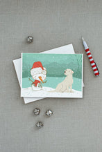Load image into Gallery viewer, Yellow Labrador Snowman Christmas Greeting Cards -  Blank Note Cards – 8-Pack of Artist-Designed Cards with Envelopes