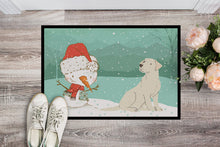 Load image into Gallery viewer, Yellow Labrador Snowman Christmas Doormat - 18x27 Decorative Floor Mat – Indoor/Outdoor Rug with Artistic Flair CK2049MAT