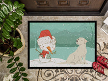 Load image into Gallery viewer, Yellow Labrador Snowman Christmas Doormat - 18x27 Decorative Floor Mat – Indoor/Outdoor Rug with Artistic Flair CK2049MAT