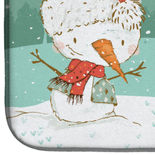 Load image into Gallery viewer, Saint Bernard Snowman Christmas Dish Drying Mat – Absorbent, Artistic Kitchen Essentials CK2050DDM