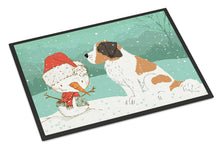 Load image into Gallery viewer, Saint Bernard Snowman Christmas Doormat - 24x36 Decorative Floor Mat – Indoor/Outdoor Rug with Artistic Flair CK2050JMAT