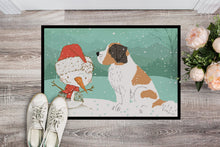 Load image into Gallery viewer, Saint Bernard Snowman Christmas Doormat - 18x27 Decorative Floor Mat – Indoor/Outdoor Rug with Artistic Flair CK2050MAT