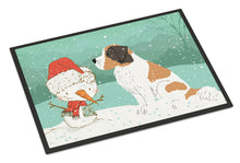 Load image into Gallery viewer, Saint Bernard Snowman Christmas Doormat - 18x27 Decorative Floor Mat – Indoor/Outdoor Rug with Artistic Flair CK2050MAT