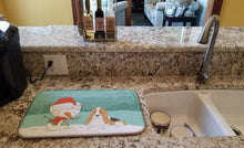 Load image into Gallery viewer, Basset Hound Snowman Christmas Dish Drying Mat – Absorbent, Artistic Kitchen Essentials CK2051DDM