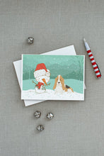 Load image into Gallery viewer, Basset Hound Snowman Christmas Greeting Cards -  Blank Note Cards – 8-Pack of Artist-Designed Cards with Envelopes