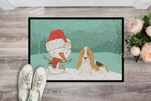 Load image into Gallery viewer, Basset Hound Snowman Christmas Doormat - 24x36 Decorative Floor Mat – Indoor/Outdoor Rug with Artistic Flair CK2051JMAT