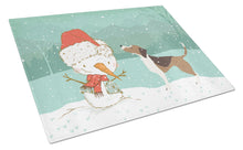 Load image into Gallery viewer, Beagle Snowman Christmas Glass Cutting Boards – Durable, Decorative Kitchen Art Large CK2052LCB
