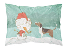 Load image into Gallery viewer, Beagle Snowman Christmas  Standard Pillowcase – Artistic Decorative Front, White Back CK2052PILLOWCASE