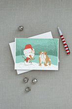 Load image into Gallery viewer, English Bulldog Snowman Christmas Greeting Cards -  Blank Note Cards – 8-Pack of Artist-Designed Cards with Envelopes