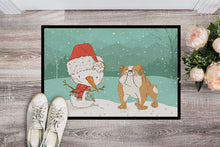 Load image into Gallery viewer, English Bulldog Snowman Christmas Doormat - 18x27 Decorative Floor Mat – Indoor/Outdoor Rug with Artistic Flair CK2053MAT