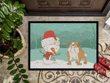 Load image into Gallery viewer, English Bulldog Snowman Christmas Doormat - 18x27 Decorative Floor Mat – Indoor/Outdoor Rug with Artistic Flair CK2053MAT