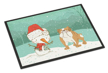 Load image into Gallery viewer, English Bulldog Snowman Christmas Doormat - 18x27 Decorative Floor Mat – Indoor/Outdoor Rug with Artistic Flair CK2053MAT