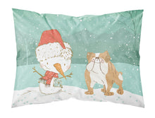 Load image into Gallery viewer, English Bulldog Snowman Christmas  Standard Pillowcase – Artistic Decorative Front, White Back CK2053PILLOWCASE