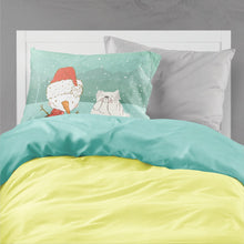 Load image into Gallery viewer, White English Bulldog Snowman Christmas  Standard Pillowcase – Artistic Decorative Front, White Back CK2054PILLOWCASE
