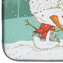 Load image into Gallery viewer, Black Bull Terrier Snowman Christmas Dish Drying Mat – Absorbent, Artistic Kitchen Essentials CK2055DDM