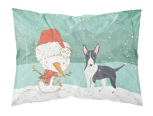 Load image into Gallery viewer, Black Bull Terrier Snowman Christmas  Standard Pillowcase – Artistic Decorative Front, White Back CK2055PILLOWCASE