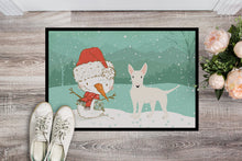 Load image into Gallery viewer, White Bull Terrier Snowman Christmas Doormat - 18x27 Decorative Floor Mat – Indoor/Outdoor Rug with Artistic Flair CK2058MAT