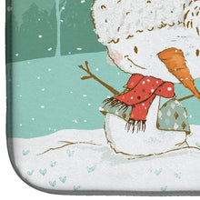Load image into Gallery viewer, White Spot Bull Terrier Snowman Christmas Dish Drying Mat – Absorbent, Artistic Kitchen Essentials CK2059DDM