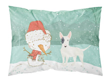 Load image into Gallery viewer, White Spot Bull Terrier Snowman Christmas  Standard Pillowcase – Artistic Decorative Front, White Back CK2059PILLOWCASE