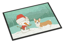Load image into Gallery viewer, Pembroke Corgi Snowman Christmas Doormat - 24x36 Decorative Floor Mat – Indoor/Outdoor Rug with Artistic Flair CK2060JMAT