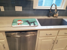 Load image into Gallery viewer, Black Poodle Snowman Christmas Dish Drying Mat – Absorbent, Artistic Kitchen Essentials CK2064DDM