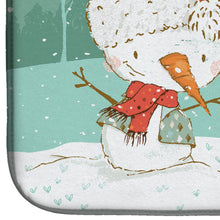 Load image into Gallery viewer, Black Poodle Snowman Christmas Dish Drying Mat – Absorbent, Artistic Kitchen Essentials CK2064DDM
