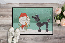 Load image into Gallery viewer, Black Poodle Snowman Christmas Doormat - 24x36 Decorative Floor Mat – Indoor/Outdoor Rug with Artistic Flair CK2064JMAT