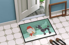 Load image into Gallery viewer, Black Poodle Snowman Christmas Doormat - 24x36 Decorative Floor Mat – Indoor/Outdoor Rug with Artistic Flair CK2064JMAT