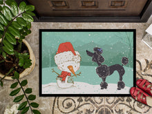 Load image into Gallery viewer, Black Poodle Snowman Christmas Doormat - 18x27 Decorative Floor Mat – Indoor/Outdoor Rug with Artistic Flair CK2064MAT