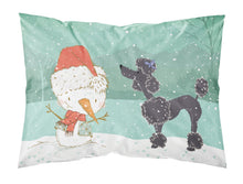 Load image into Gallery viewer, Black Poodle Snowman Christmas  Standard Pillowcase – Artistic Decorative Front, White Back CK2064PILLOWCASE
