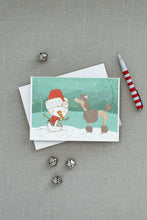 Load image into Gallery viewer, Chocolate Poodle Snowman Christmas Greeting Cards -  Blank Note Cards – 8-Pack of Artist-Designed Cards with Envelopes