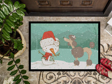 Load image into Gallery viewer, Chocolate Poodle Snowman Christmas Doormat - 18x27 Decorative Floor Mat – Indoor/Outdoor Rug with Artistic Flair CK2065MAT