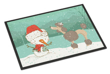 Load image into Gallery viewer, Chocolate Poodle Snowman Christmas Doormat - 18x27 Decorative Floor Mat – Indoor/Outdoor Rug with Artistic Flair CK2065MAT