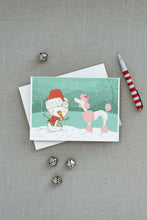 Load image into Gallery viewer, Pink Poodle Snowman Christmas Greeting Cards -  Blank Note Cards – 8-Pack of Artist-Designed Cards with Envelopes