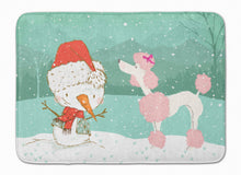 Load image into Gallery viewer, Pink Poodle Snowman Christmas Machine Washable Memory Foam Mat CK2066RUG