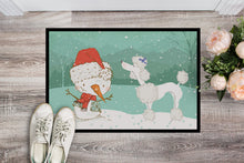 Load image into Gallery viewer, White Poodle Snowman Christmas Doormat - 18x27 Decorative Floor Mat – Indoor/Outdoor Rug with Artistic Flair CK2067MAT