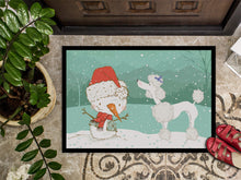 Load image into Gallery viewer, White Poodle Snowman Christmas Doormat - 18x27 Decorative Floor Mat – Indoor/Outdoor Rug with Artistic Flair CK2067MAT