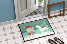 Load image into Gallery viewer, White Poodle Snowman Christmas Doormat - 18x27 Decorative Floor Mat – Indoor/Outdoor Rug with Artistic Flair CK2067MAT