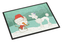 Load image into Gallery viewer, White Poodle Snowman Christmas Doormat - 18x27 Decorative Floor Mat – Indoor/Outdoor Rug with Artistic Flair CK2067MAT