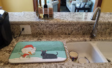 Load image into Gallery viewer, Scottish Terrier Snowman Christmas Dish Drying Mat – Absorbent, Artistic Kitchen Essentials CK2068DDM