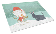 Load image into Gallery viewer, Scottish Terrier Snowman Christmas Glass Cutting Boards – Durable, Decorative Kitchen Art Large CK2068LCB
