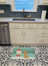 Load image into Gallery viewer, Tan Spaniel Snowman Christmas Machine Washable Memory Foam Mat CK2071RUG