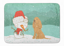 Load image into Gallery viewer, Tan Spaniel Snowman Christmas Machine Washable Memory Foam Mat CK2071RUG