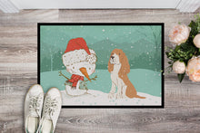 Load image into Gallery viewer, Red Spaniel Snowman Christmas Doormat - 24x36 Decorative Floor Mat – Indoor/Outdoor Rug with Artistic Flair CK2072JMAT
