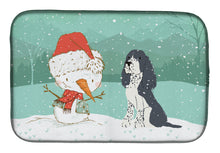 Load image into Gallery viewer, English Springer Spaniel Snowman Christmas Dish Drying Mat – Absorbent, Artistic Kitchen Essentials CK2073DDM